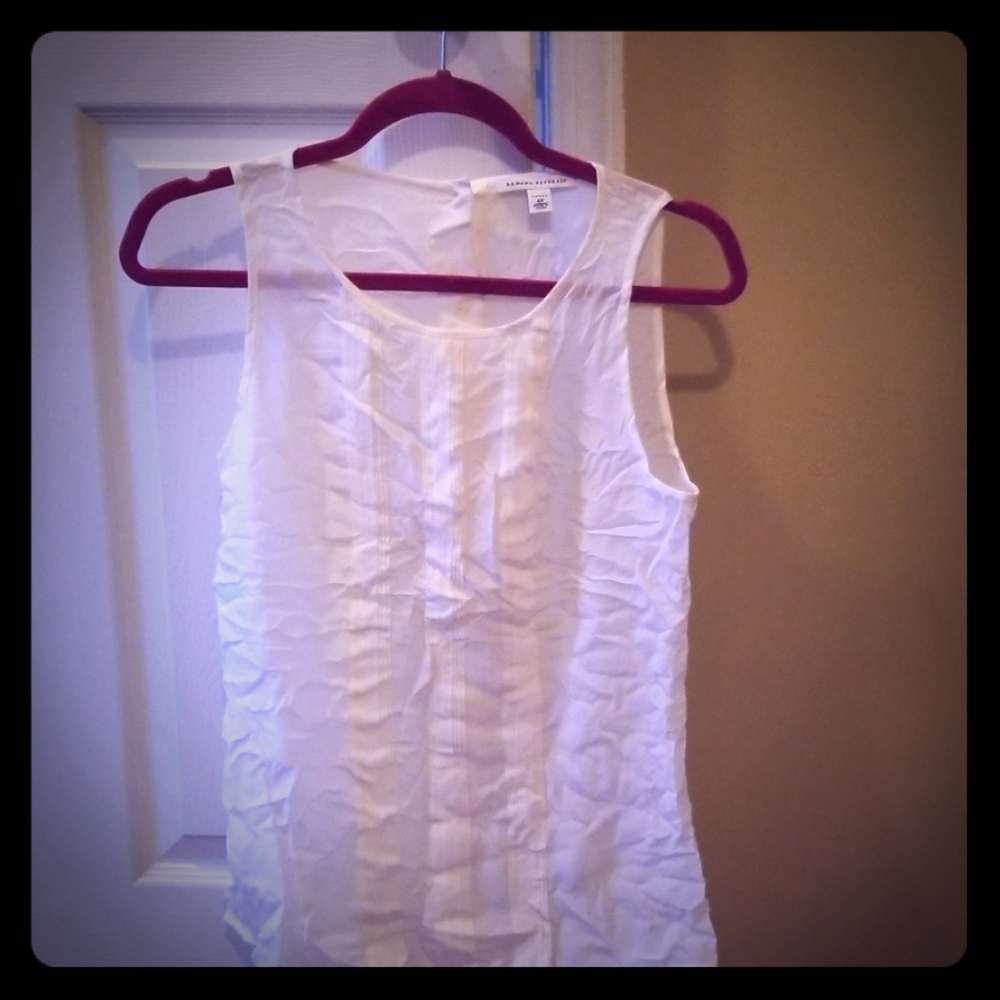 Banana Republic White Casual Blouse 100% Silk